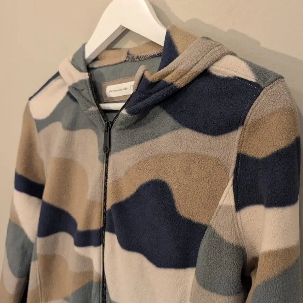 Abercrombie & Fitch Kids Fleece Hooded Jacket Light Layer Travel - Size 11/12